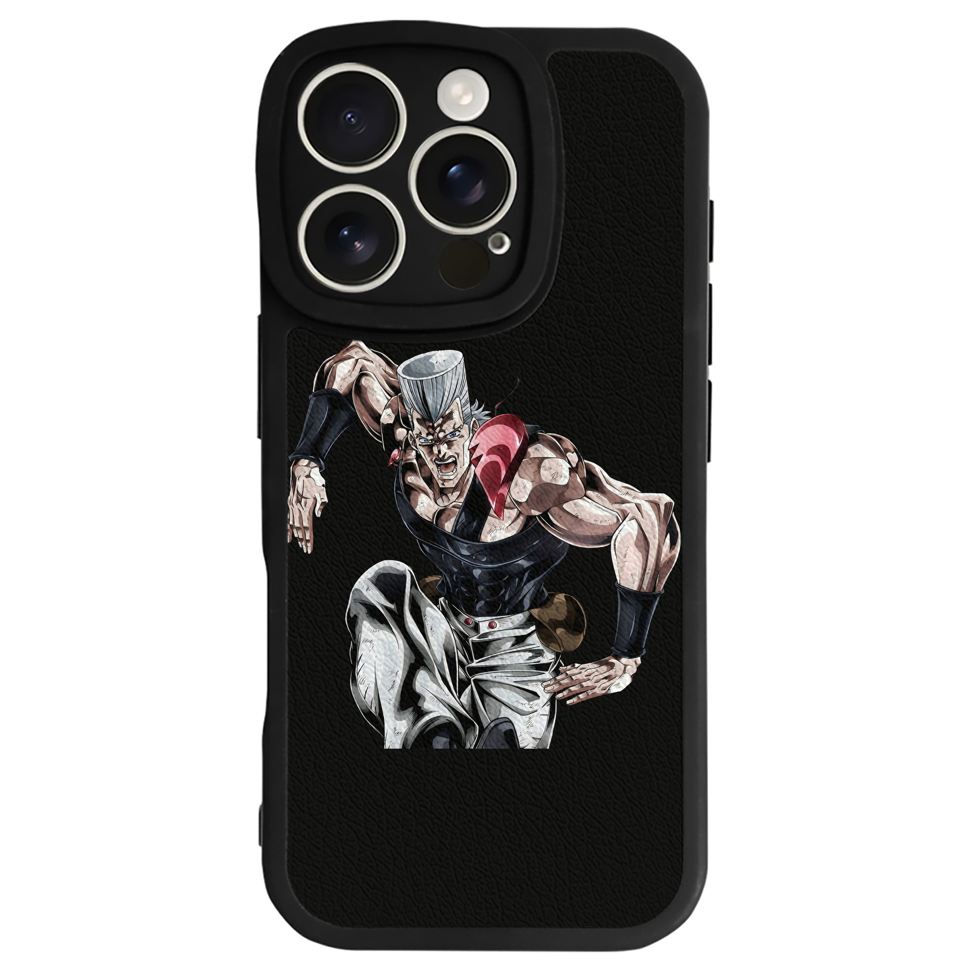 （画像用） ジョジョの奇妙な冒険 ジャン＝ピエール?ポルナレフ JoJo's Bizarre Adventure Jan Pierre Polnareff 【iPhone 16シリーズ対応】シリコンスマホケース（レザー調） 材質：シリコン